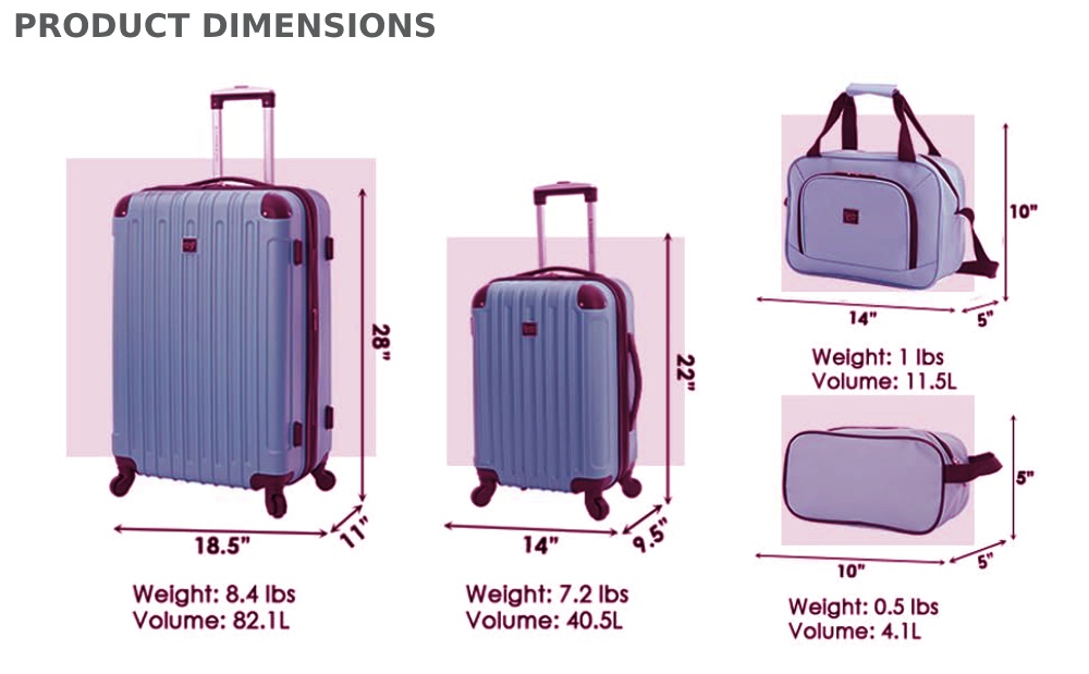 Suitcases Hard Shell Set (Lilac): image 2